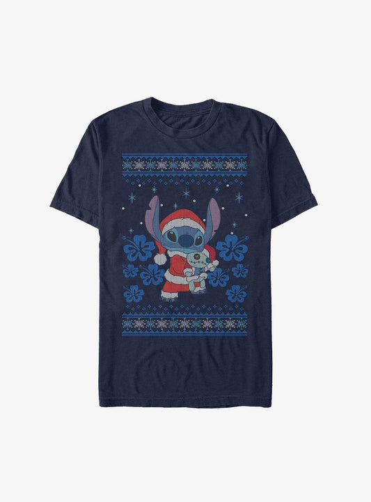 Disney Lilo Stitch Santa Stitch and Scrump Ugly Christmas Extra Soft T-Shirt T-Shirt | High-Quality Print | Top Pick For Fans