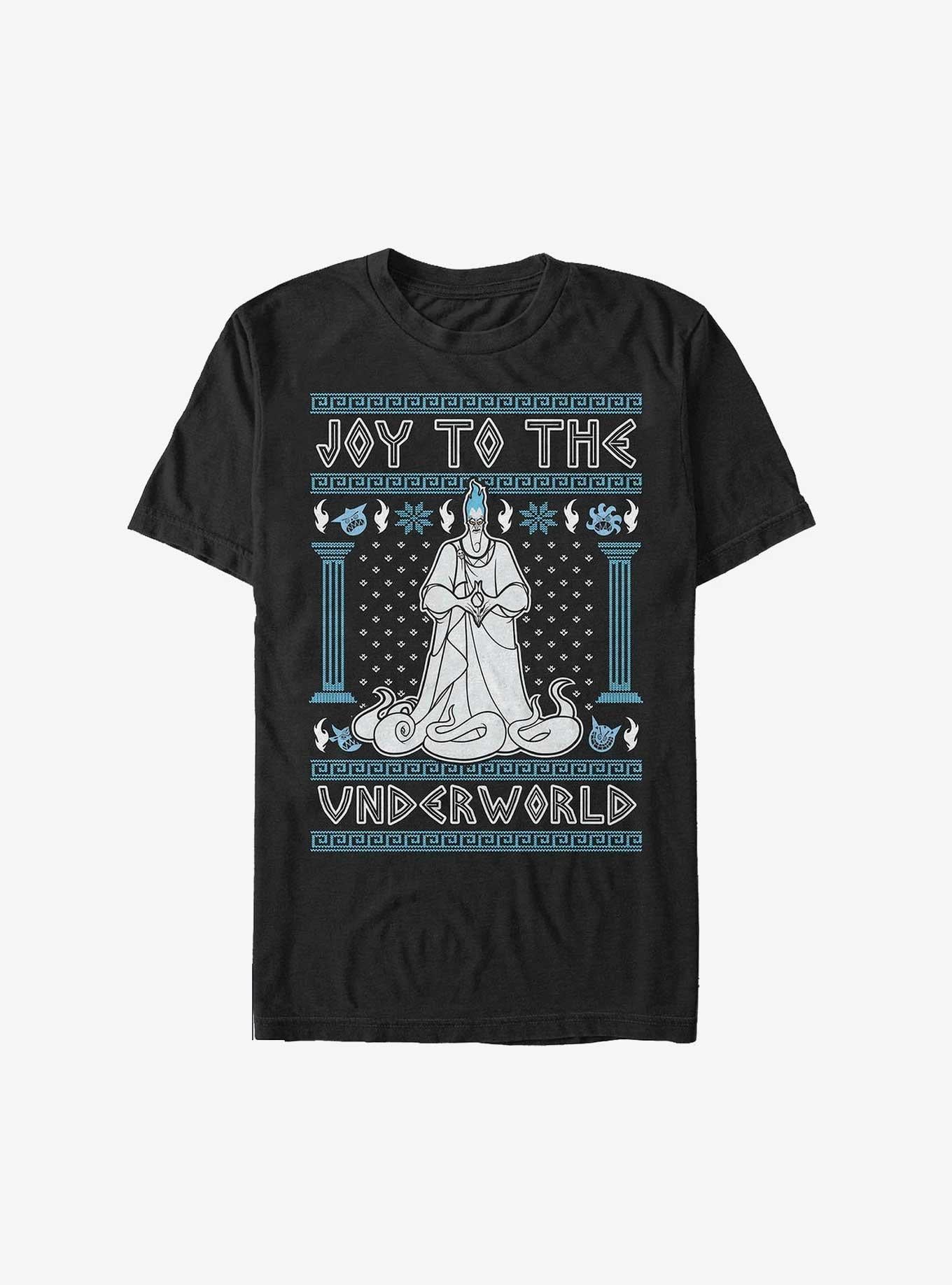 Disney Villains Hades Joy To The Underworld Ugly Christmas Extra Soft T-shirt | Trendy Graphic Tee | Casual Unisex T-shirt