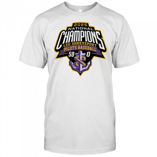 2025 National Champions LSU Shreveport Baseball logo shirt