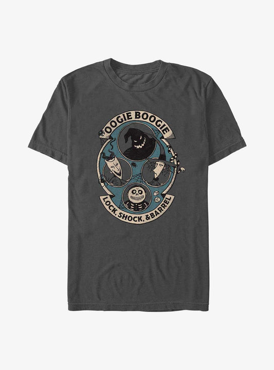 Disney The Nightmare Before Christmas Oogie Boogie With Lock Shock Barrel T-Shirt T-Shirt | Aesthetic Graphic | Top Pick For Fans