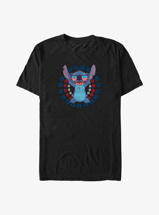 Disney Lilo Stitch Stitch Hibiscus Circles T-Shirt T-Shirt | Trending Streetwear Style | Top Pick For Fans