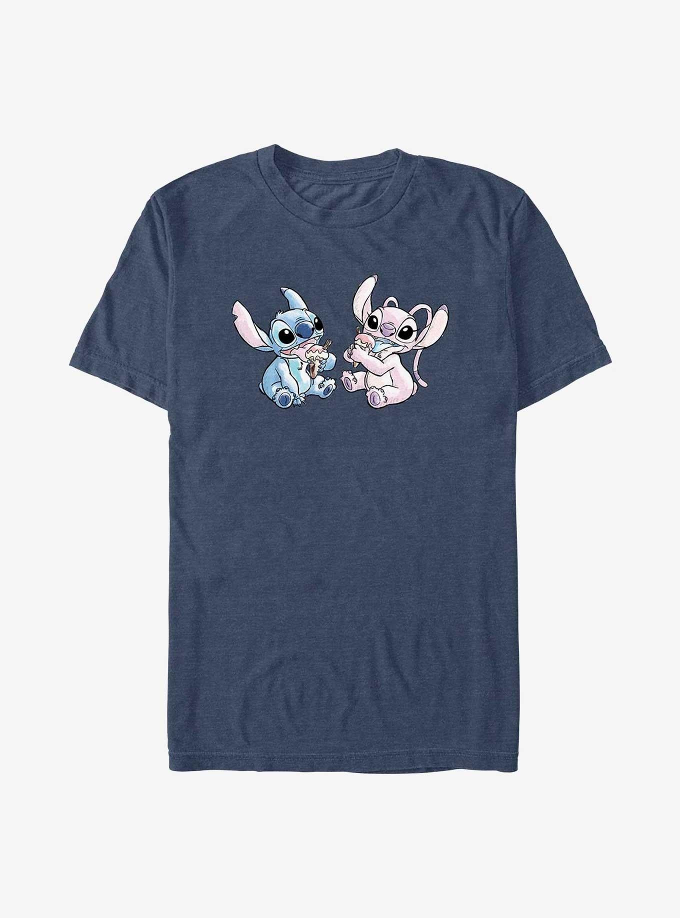 Disney Lilo Stitch Sharing Ice Cream Angel and Stitch T-Shirt T-Shirt | Trending Streetwear Style | Trending Now