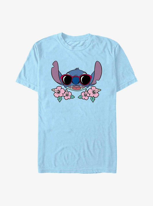 Disney Lilo Stitch Stitch Shades Flowers T-Shirt T-Shirt | Best-Selling Design | Perfect For Daily Wear