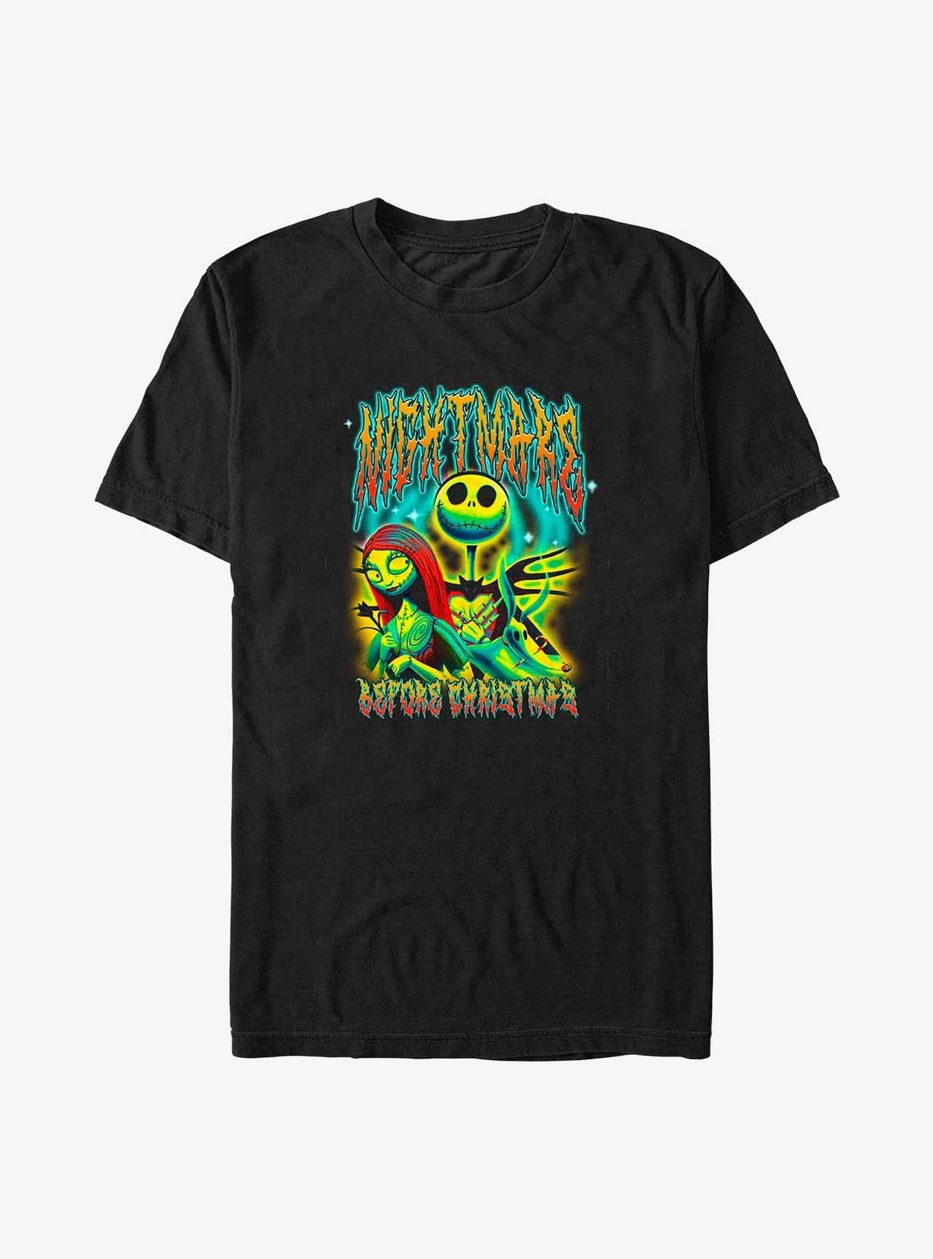 Disney The Nightmare Before Christmas Psychedelic Jack And Sally Big & Tall T-shirt | Trendy Graphic Tee | Casual Unisex T-shirt