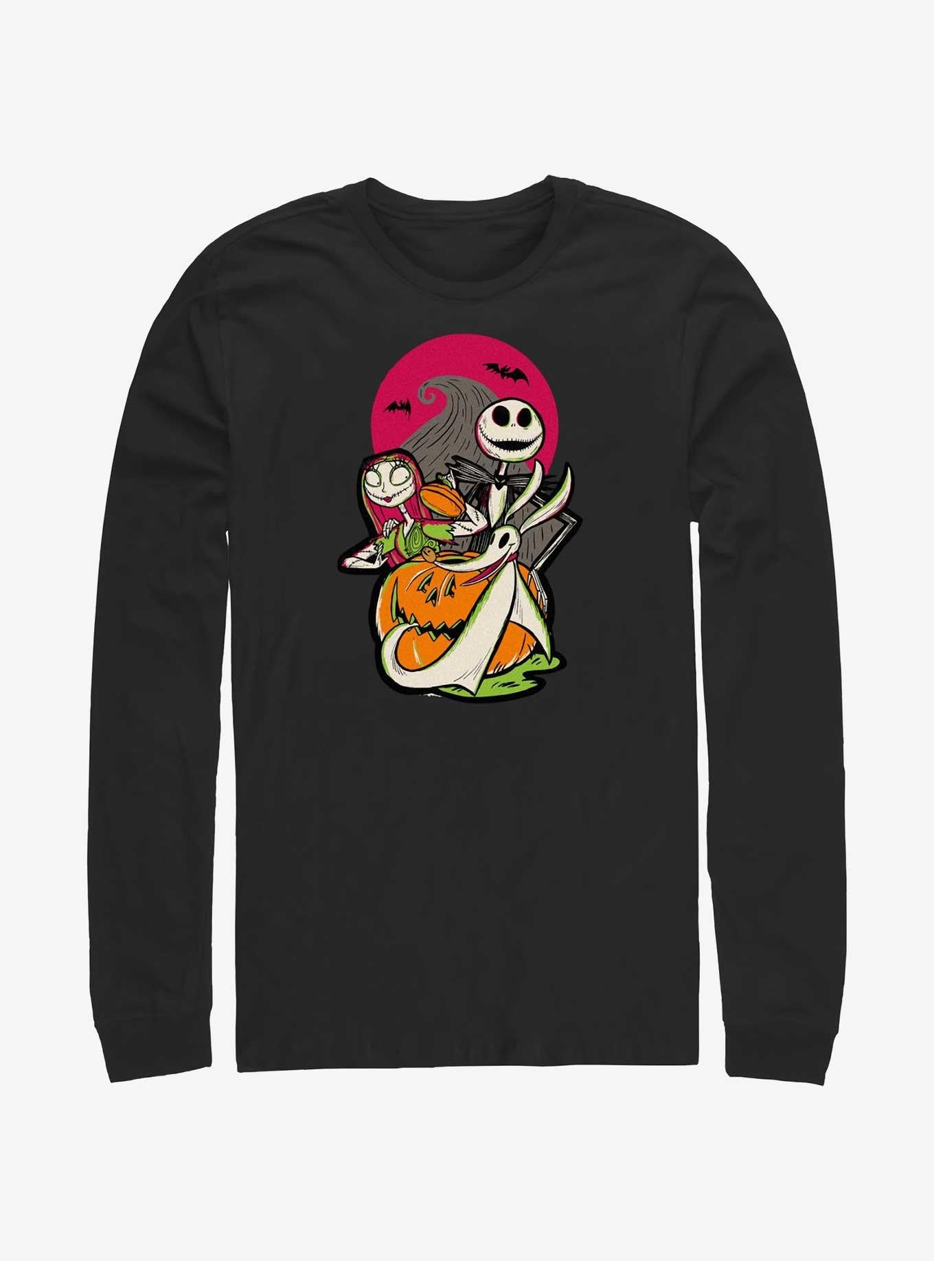 Disney100 Halloween The Nightmare Before Christmas Sally Jack And Zero Long-Sleeve T-Shirt T-Shirt | High-Quality Print | Perfect For Daily Wear