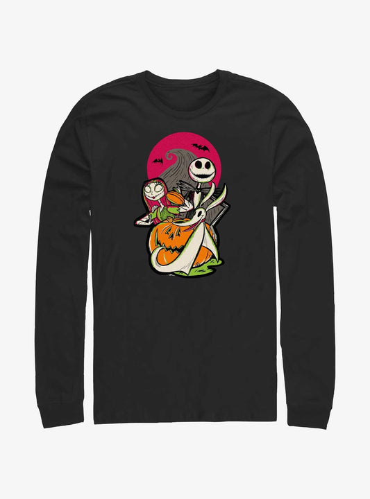 Disney100 Halloween The Nightmare Before Christmas Sally Jack And Zero Long-Sleeve T-Shirt T-Shirt | High-Quality Print | Perfect For Daily Wear
