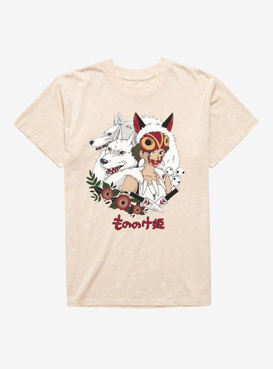 Studio Ghibli Princess Mononoke Wolf Princess Mineral Wash T-Shirt