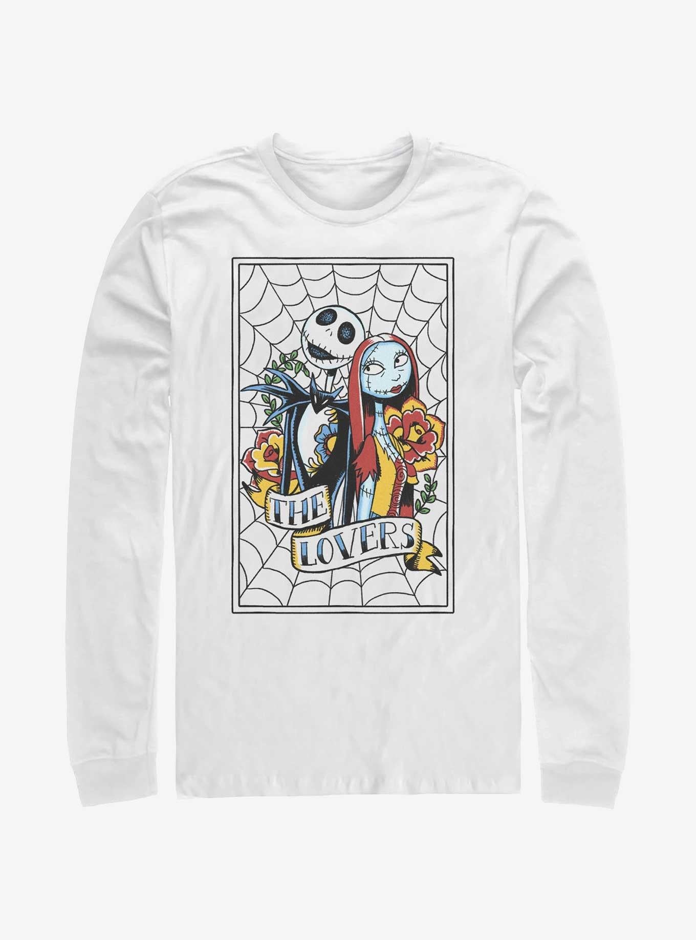 Disney The Nightmare Before Christmas Jack And Sally The Lovers Long-sleeve T-shirt | Trendy Graphic Tee | Casual Unisex T-shirt