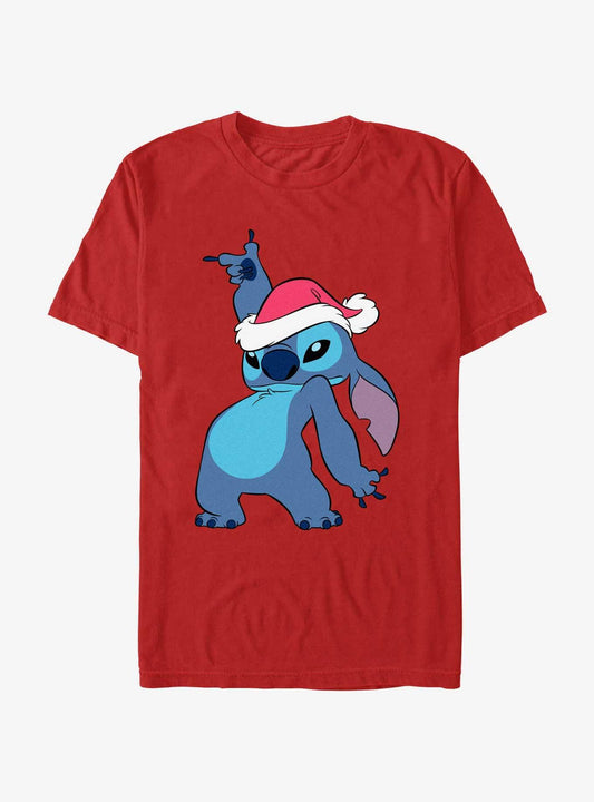 Disney Lilo Stitch Santa Hat T-Shirt T-Shirt | Exclusive Art Design | Great Gift Idea