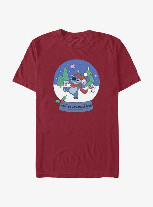 Disney Lilo Stitch Winter Wonderland Snowglobe T-Shirt T-Shirt | Top Trending Artwork | Great Gift Idea