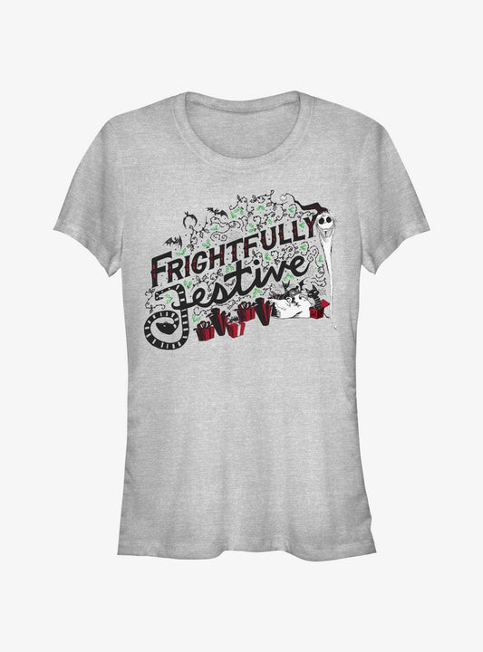 Disney The Nightmare Before Christmas Frightfully Festive Girls T-Shirt T-Shirt | High-Quality Print | Must-Have Style