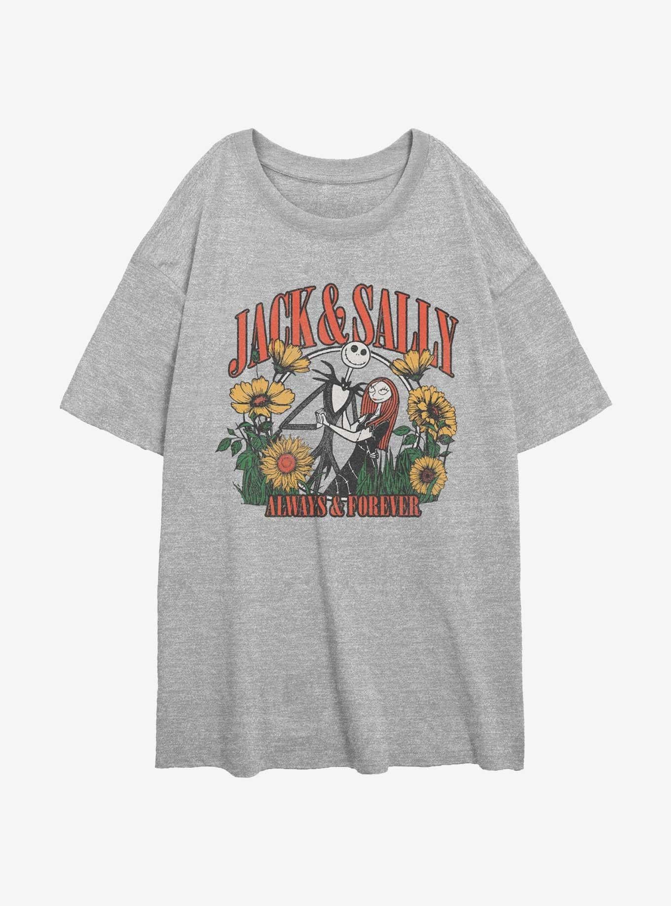 Disney The Nightmare Before Christmas Jack Sally Always Forever Girls Oversized T-Shirt T-Shirt | Aesthetic Graphic | Must-Have Style