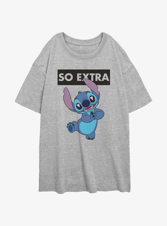 Disney Lilo Stitch So Extra Girls Oversized T-Shirt T-Shirt | Vintage Graphic Vibe | Must-Have Style