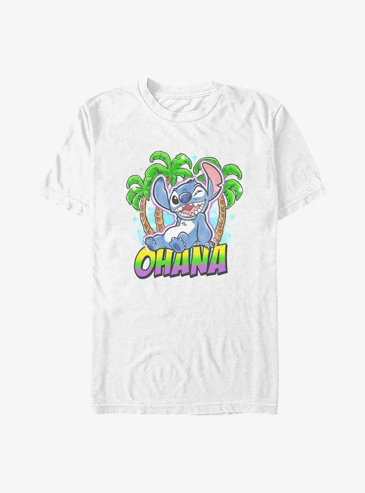Disney Lilo Stitch Stitch Ohana Airbrush T-Shirt T-Shirt | Exclusive Art Design | Trending Now