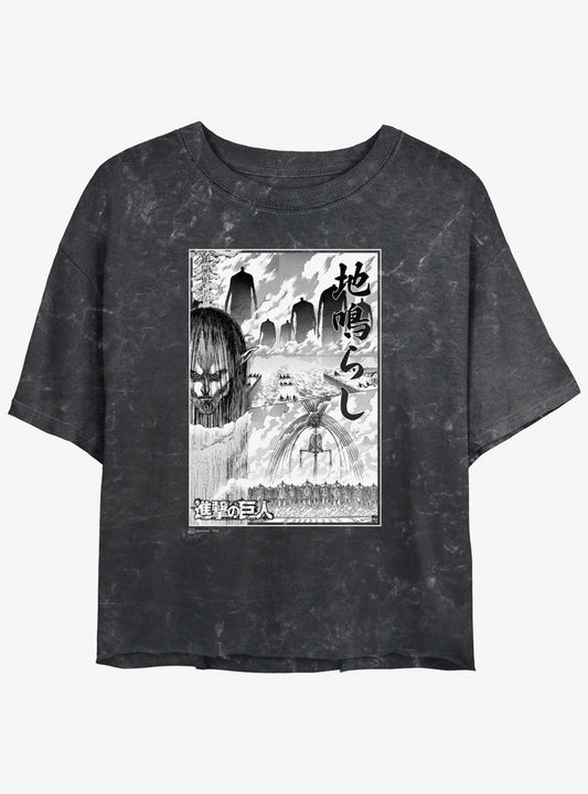 Attack on Titan The Rumbling Poster Girls Mineral Wash Crop T-Shirt