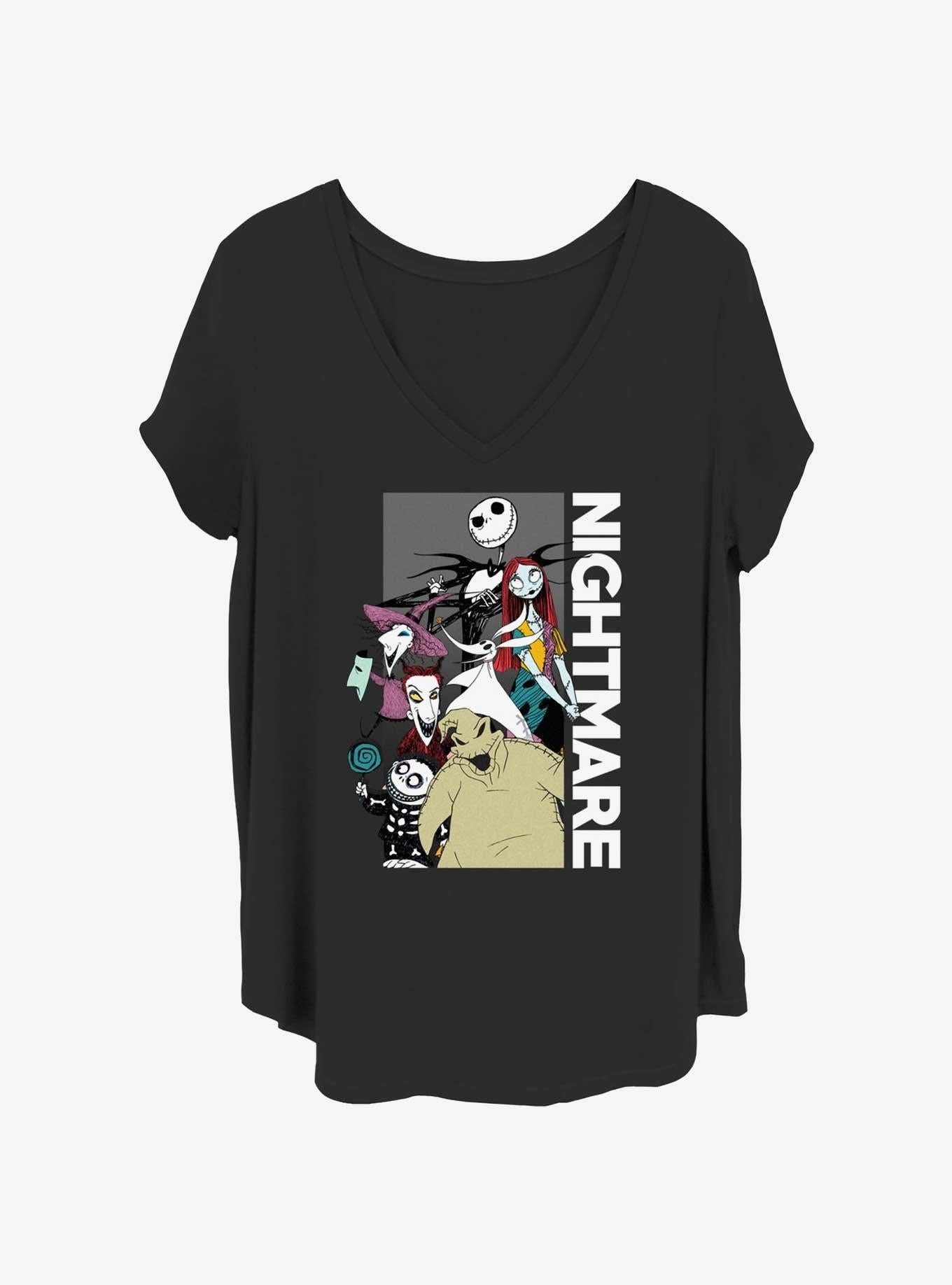 Disney The Nightmare Before Christmas Team Stacked Girls T-Shirt Plus Size T-Shirt | Aesthetic Graphic | High Demand Item