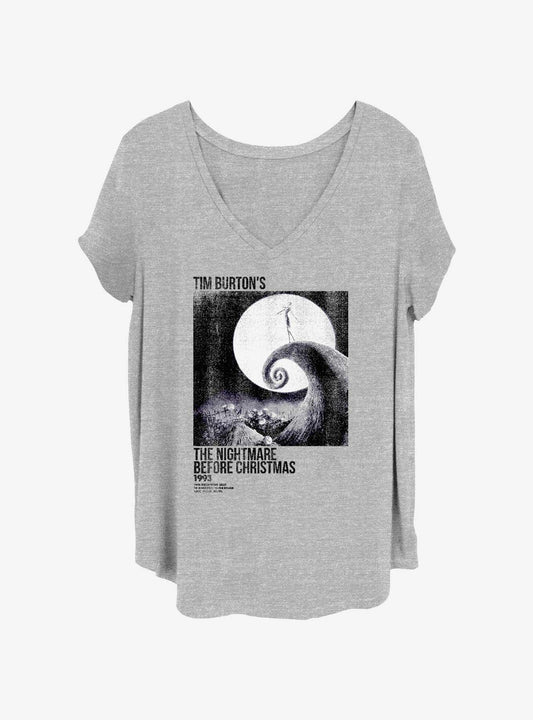 Disney The Nightmare Before Christmas Poster Ink Rolled Girls T-Shirt Plus Size Poster | Viral Style | Top Pick For Fans