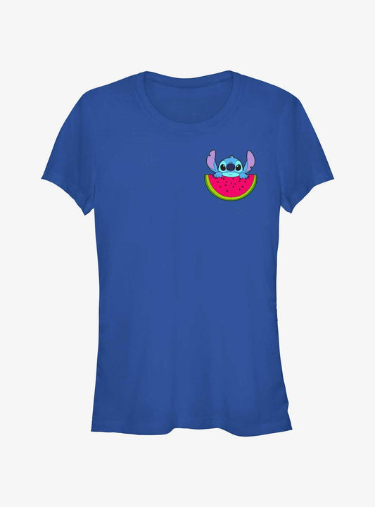 Disney Lilo Stitch Watermelon Pocket Girls T-Shirt T-Shirt | Best-Selling Design | Great Gift Idea