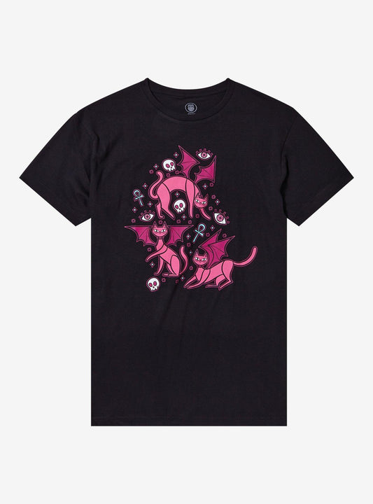 Pink Demon Cats T-Shirt By Pink Owlet
