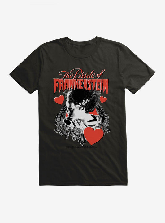 The Bride Of Frankenstein Bride With Hearts T-Shirt