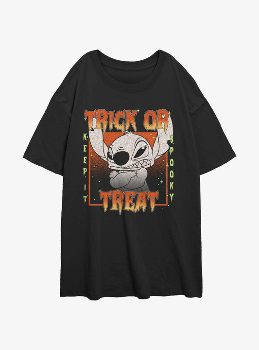 Disney Lilo Stitch Stay Spooky Girls Oversized T-Shirt T-Shirt | Fan Favorite Style | Must-Have Style