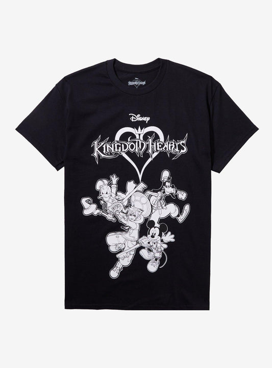 Disney Kingdom Hearts Black & White Group T-Shirt