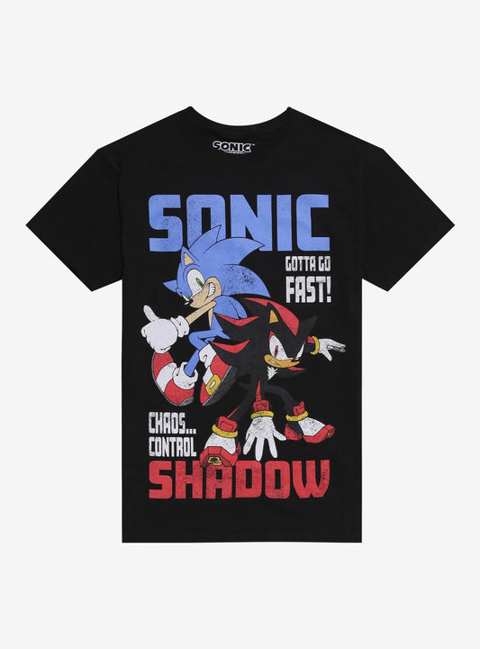 Sonic The Hedgehog Sonic & Shadow Duo Slogan T-Shirt