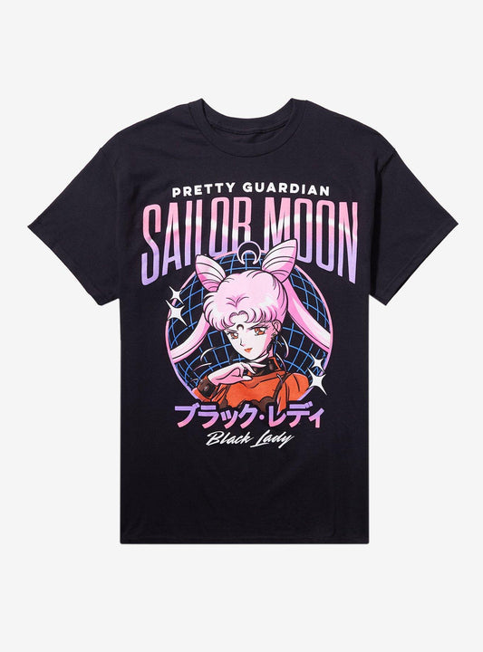 Pretty Guardian Sailor Moon Black Lady Boyfriend Fit Girls T-Shirt