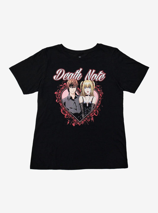 Death Note Misa & Light Heart Filigree Boyfriend Fit Girls T-Shirt