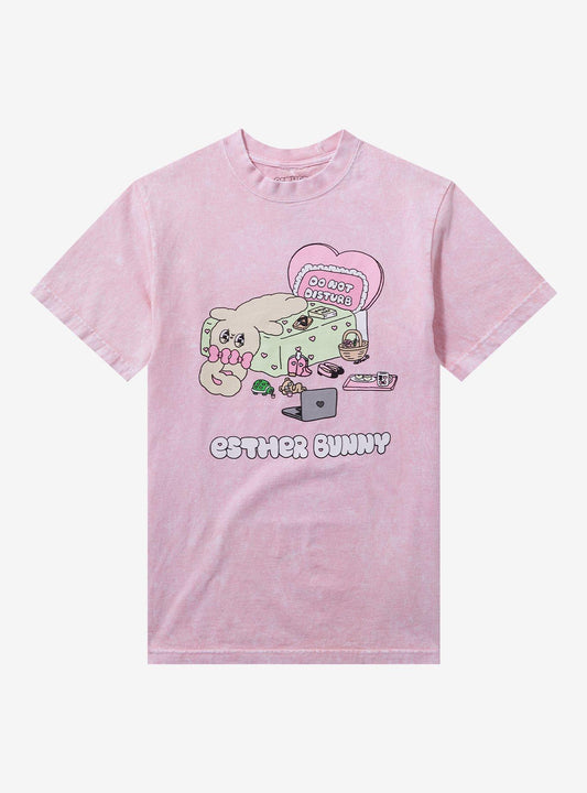 Esther Bunny Lazy Day Pink Wash T-Shirt