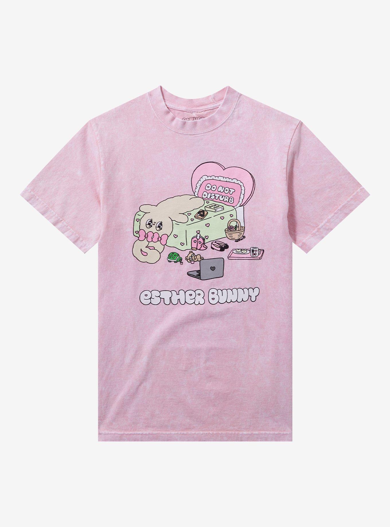Esther Bunny Lazy Day Pink Wash T-Shirt T-Shirt | Best-Selling Design | Trending Now