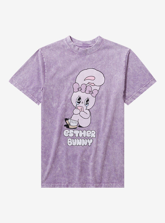 Esther Bunny Crying Purple Wash T-Shirt