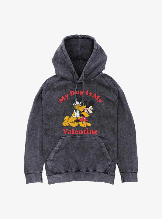 Disney Mickey Mouse & Pluto My Dog Is My Valentine Mineral Wash Hoodie