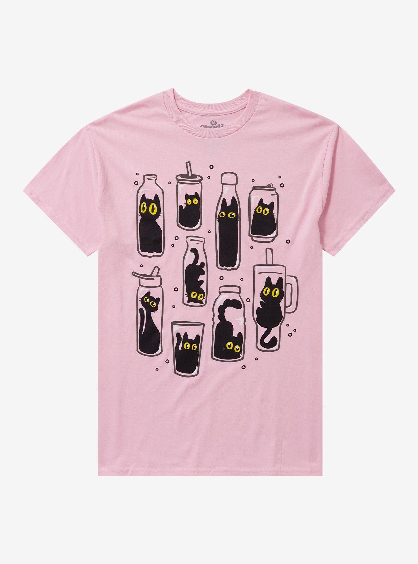 Cat Cups & Bottles T-Shirt By Goodie Two Sleeves