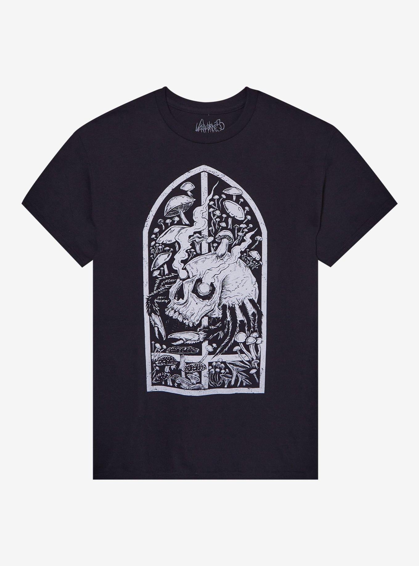 Skull Crab & Mushrooms T-Shirt By Vertebrae33