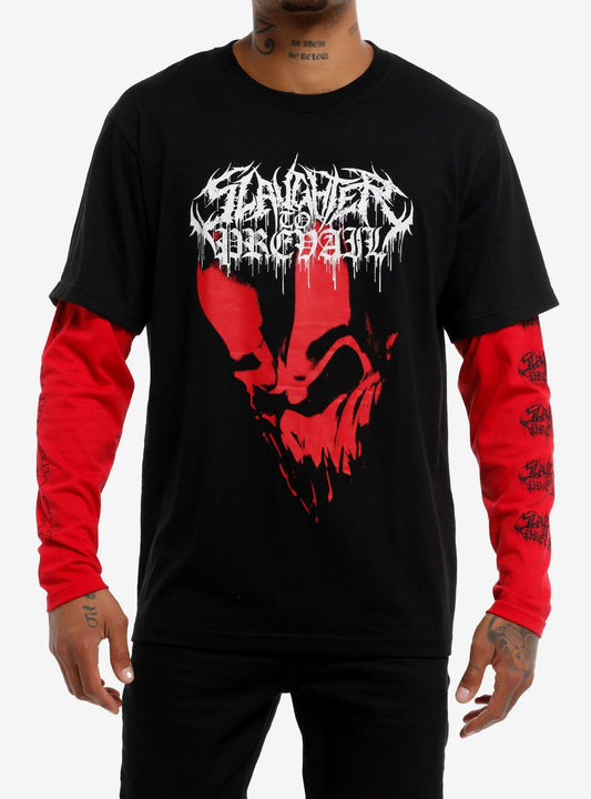 Slaughter To Prevail Red & Black Twofer Long-Sleeve T-Shirt