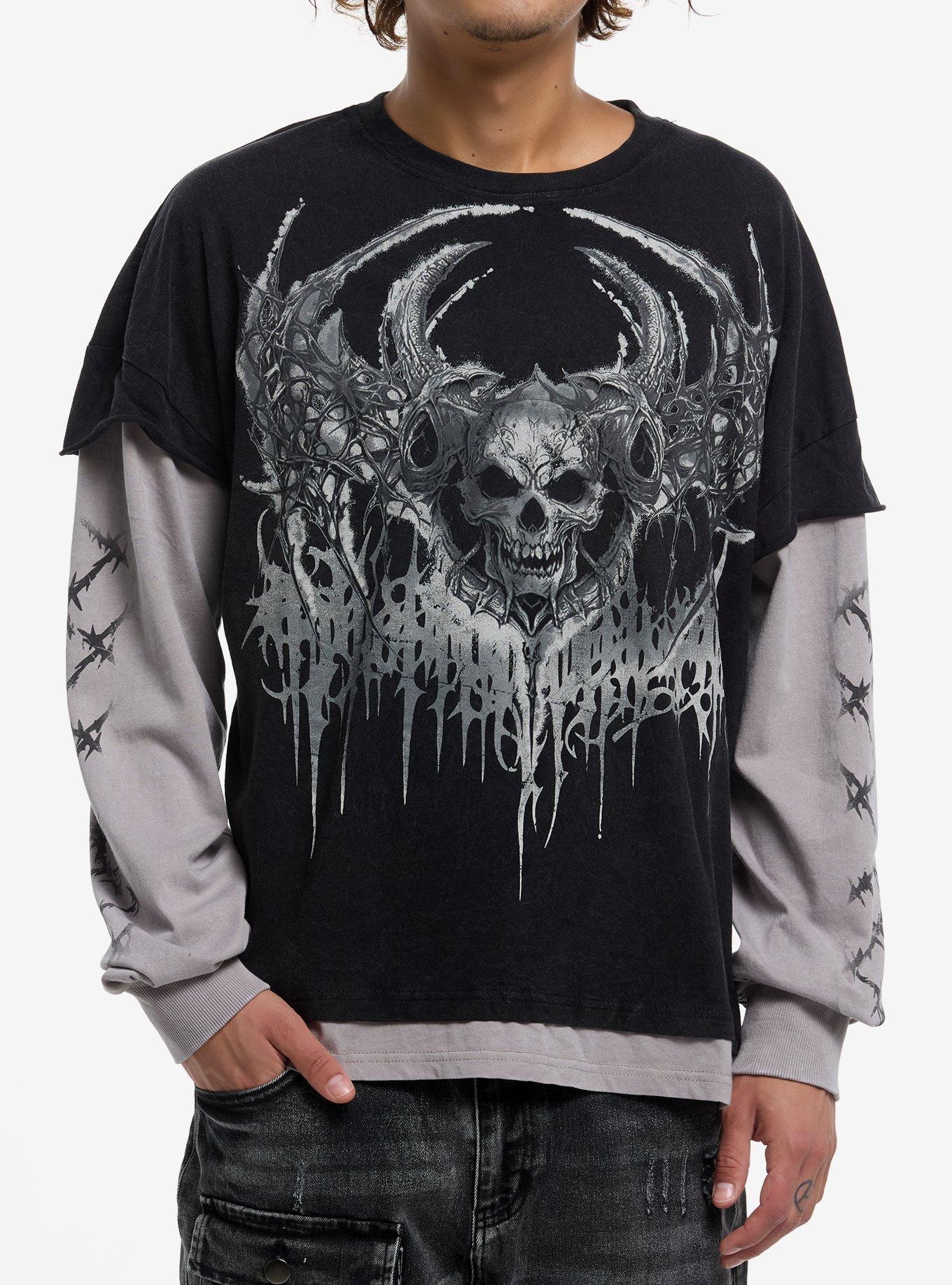 Skulls & Horns Twofer Long-Sleeve T-Shirt