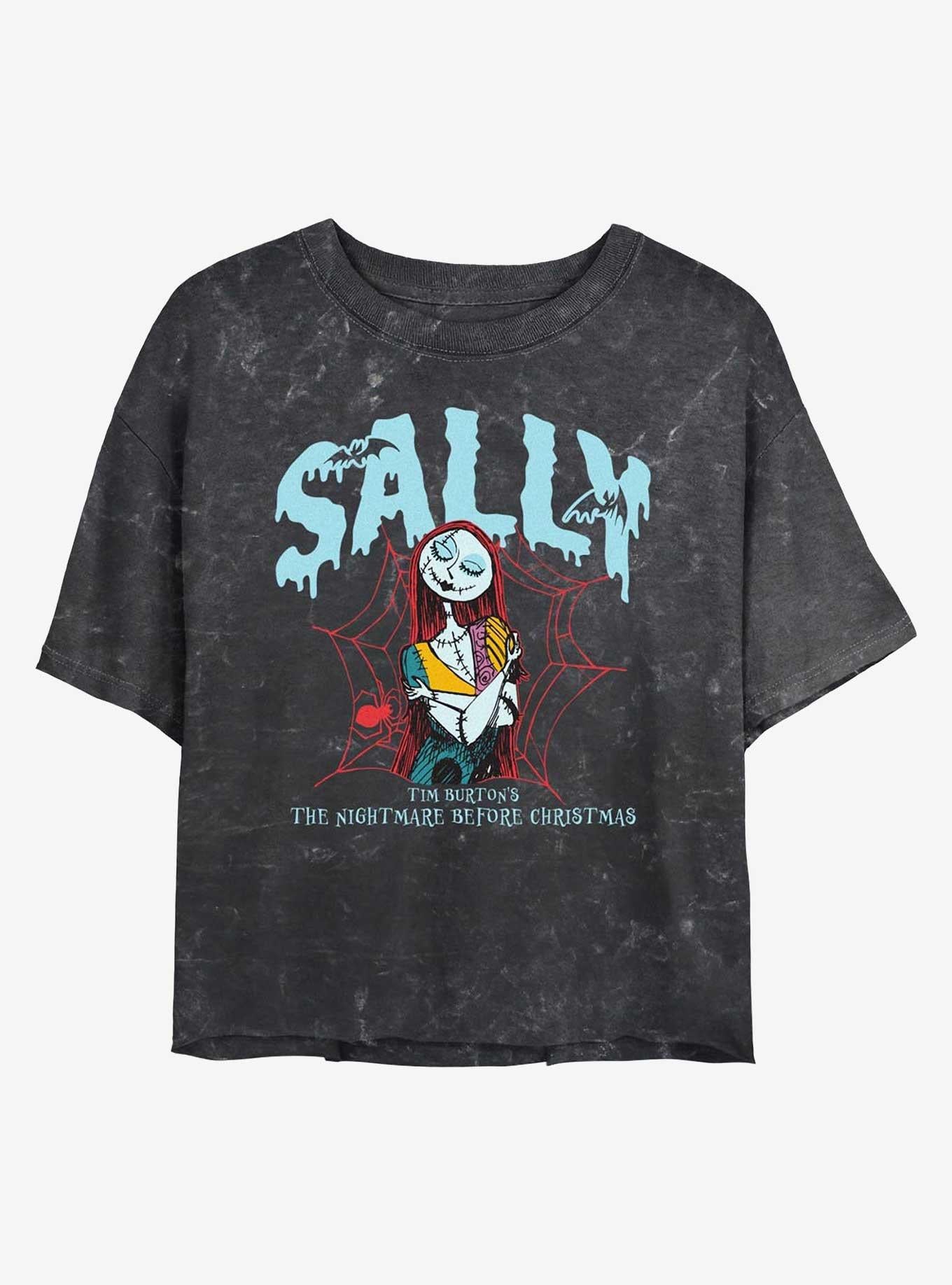 Disney The Nightmare Before Christmas Sally Girls Mineral Wash Crop T-Shirt T-Shirt | Aesthetic Graphic | Top Pick For Fans
