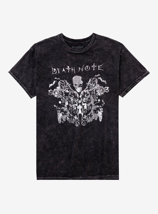 Death Note Silver Foil Filigree Dark Wash Girls T-Shirt
