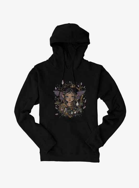 Dark Fairy Crystal Blossoms Hoodie
