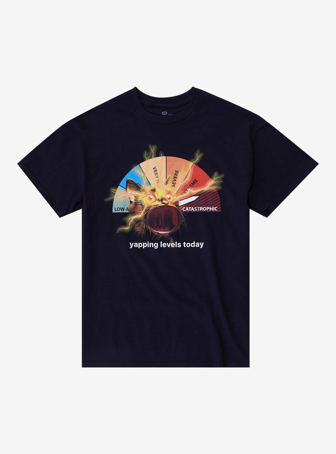 Yapping Levels Cat T-Shirt By Goodie Two Sleeves