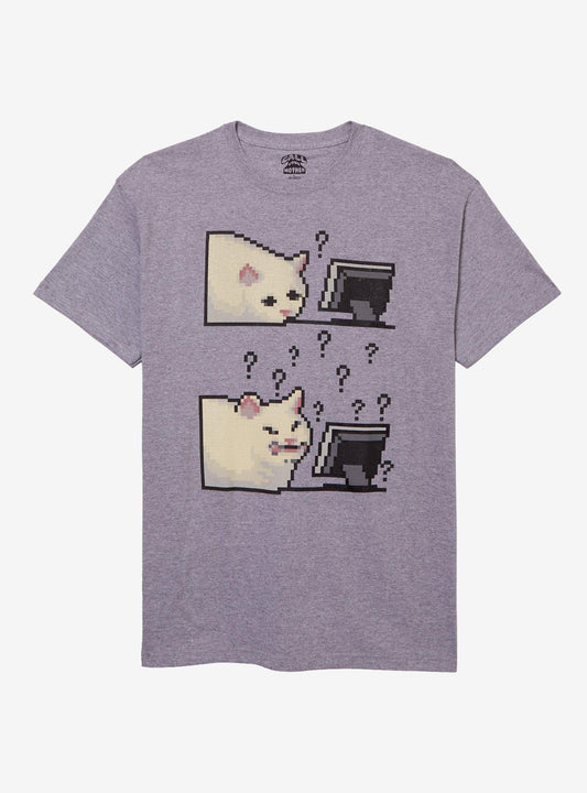 8-Bit Cat Confused T-Shirt By Call Your Mother