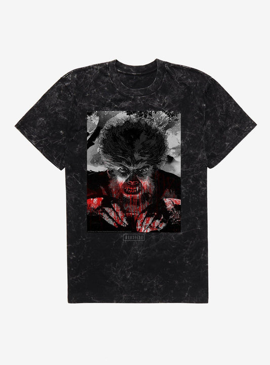 Universal Monsters Wolfman Bloody Mineral Wash T-Shirt