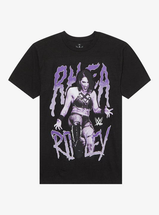 WWE Rhea Ripley Kicking Portrait Girls T-Shirt
