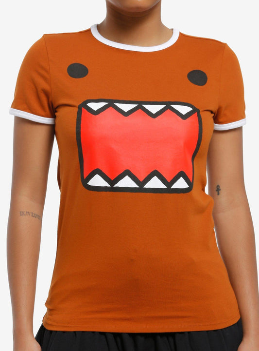 Domo Face Girls Ringer T-Shirt