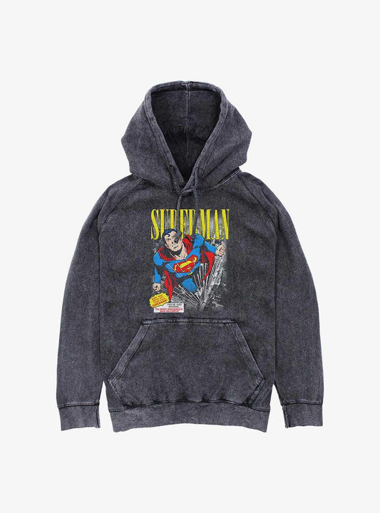 DC Comics Superman Vintage Mineral Wash Hoodie Hot Topic Exclusive