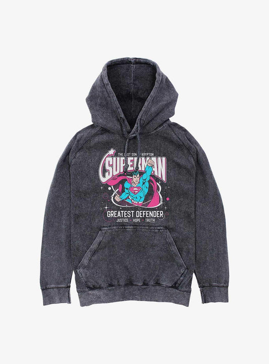 DC Comics Superman Greatest Defender Mineral Wash Hoodie Hot Topic Exclusive