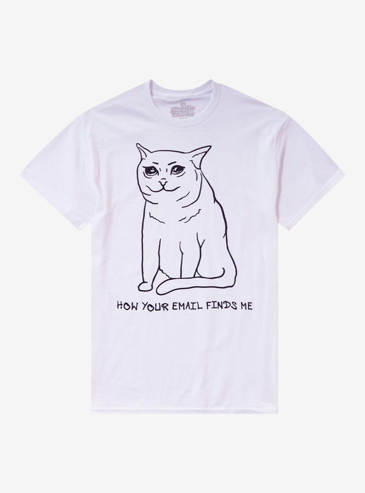 Sad Cat Email T-Shirt By Goodie Two Sleeves