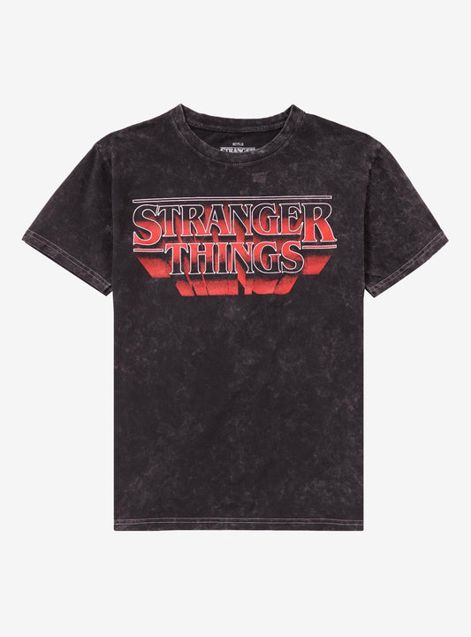 Stranger Things Logo Dark Wash T-Shirt