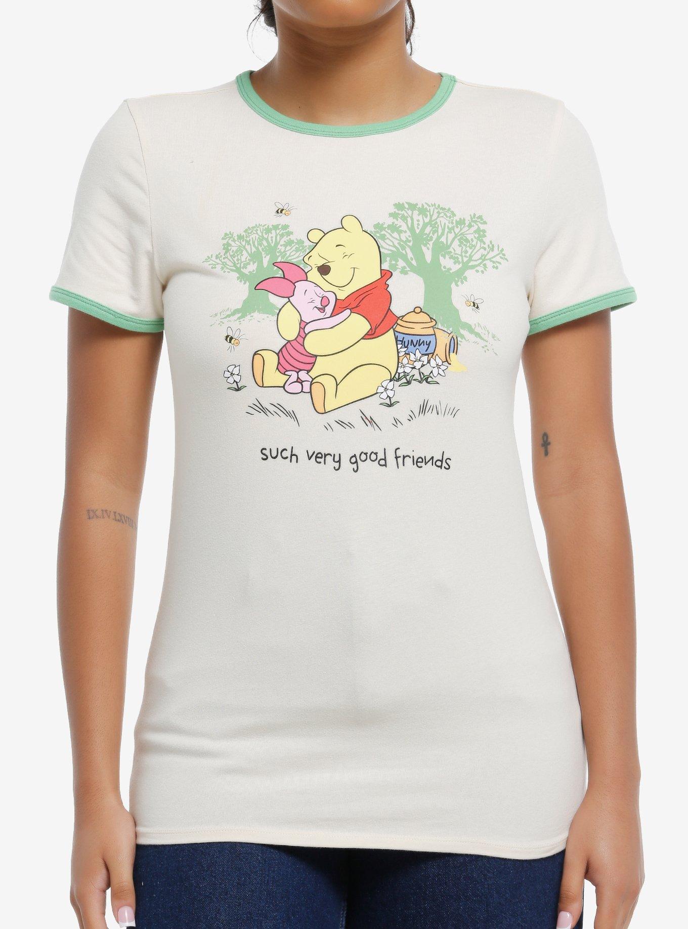 Disney Winnie The Pooh Hug Girls Ringer TShirt Graphic Tee | Graphic Tee | Unisex Shirt | Premium Quality Apparel